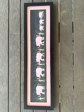 D.V. Kopczynski Signed "Elephant Walk" Framed Art Print - Pink Elephants 2019